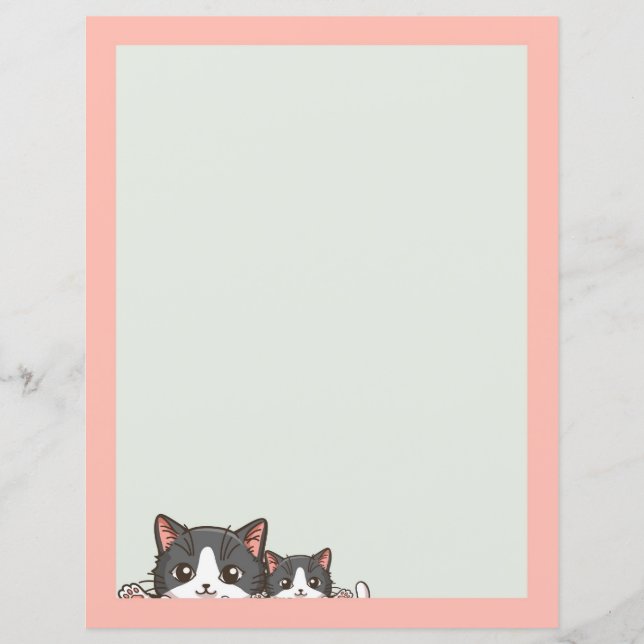 Two gray kittens Paper Sheet (Front)