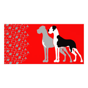 Two Great Danes blue Boston Mantle Card