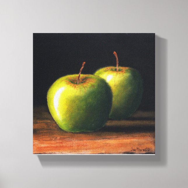 Two Green Apples Canvas Print (Front)