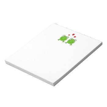 Two Green Frogs With Red Hearts. Notepad by Graphics_By_Metarla at Zazzle