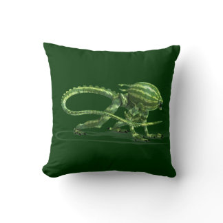 Two Green Melon Creatures Throw Pillow