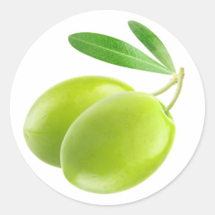 Two green olives classic round sticker