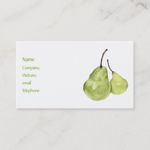 Customizable Two Green Pears Profile Card Business Card Template