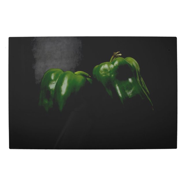 Two Green Peppers 30x20 (75x50cm) wamea Metal Print (Front)
