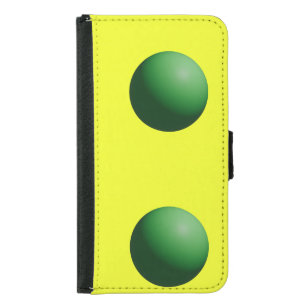Two Green Spheres on Yellow Samsung Galaxy S5 Wallet Case