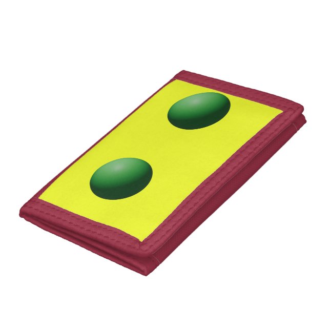 Two Green Spheres on Yellow  Trifold Wallet (Bottom)