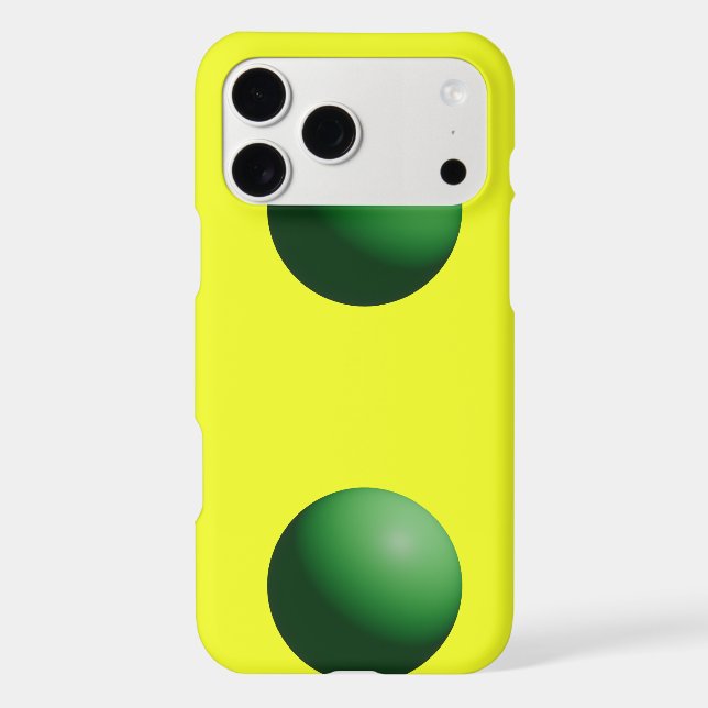 Two Green Spheres on Yellow USB Wooden Flash Drive Case-Mate iPhone Case (Back)