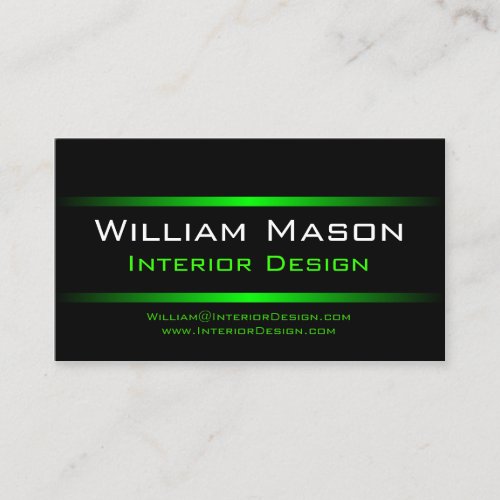 Two Green Stripes Professional Business Card