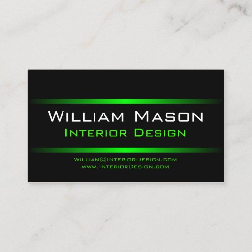 Customizable Two Green Stripes Professional Business Card
