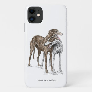 Two Greyhound Friends Dog Art iPhone 11 Case