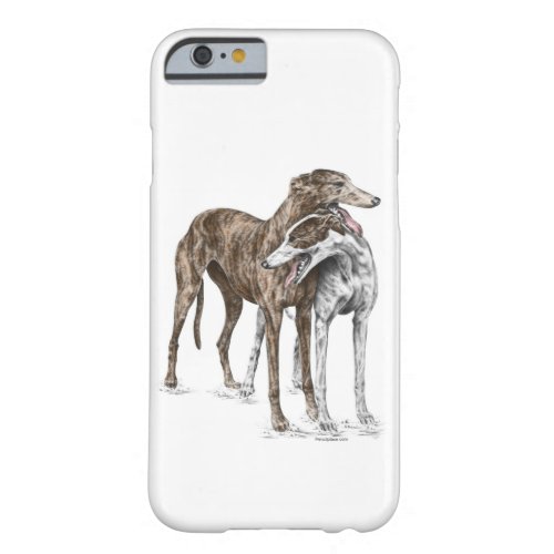 Two Greyhound Friends Dog Art Barely There iPhone 6 Case