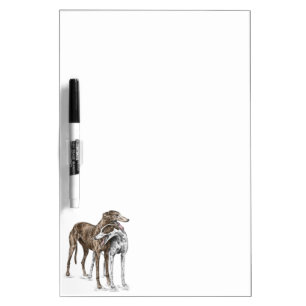 Two Greyhound Friends Dog Art Dry-Erase Board