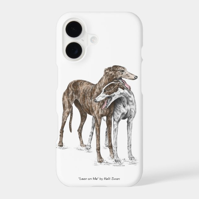 Two Greyhound Friends Dog Art iPhone Case (Back)