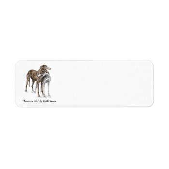 Two Greyhound Friends Dog Art Label by KelliSwan at Zazzle