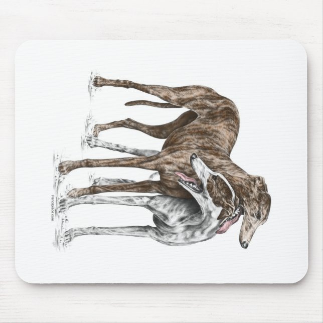 Two Greyhound Friends Dog Art Mouse Pad (Front)