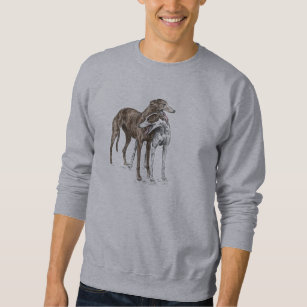 Two Greyhound Friends Dog Art Sweatshirt