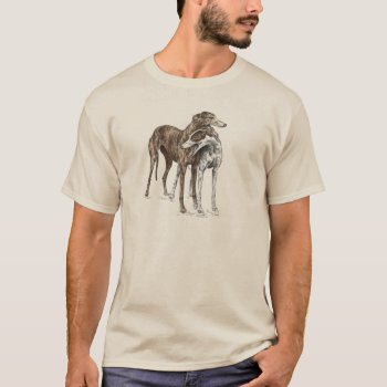Two Greyhound Friends Dog Art T-shirt by KelliSwan at Zazzle