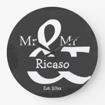 Two Groom Mr And Mr Personalized Faux Chalkboard