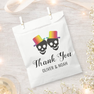 Two grooms and confetti Thank You gay wedding Favor Bag