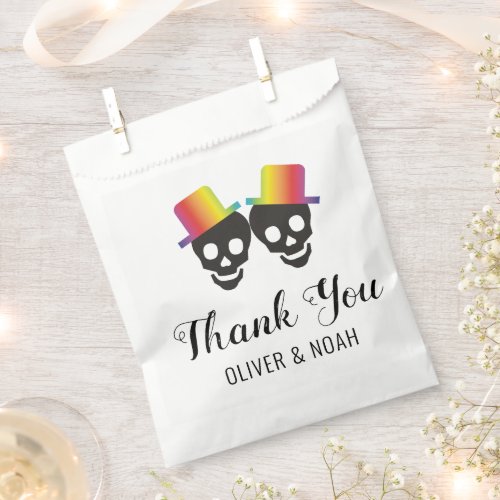 Two grooms and confetti Thank You gay wedding  Favor Bag