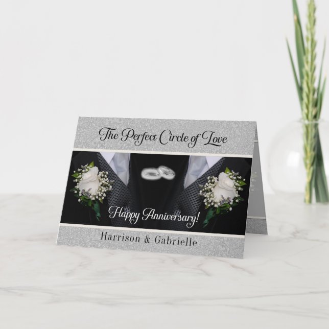 Two Grooms Anniversary Congratulations Card (Front)