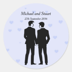 Two Grooms Classic Round Sticker