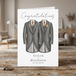 Two Grooms Congratulations on Your Wedding Day Card