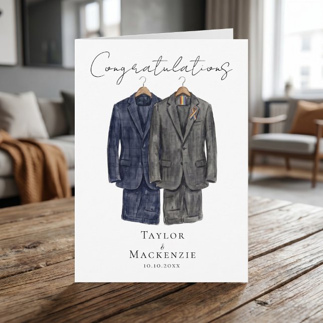 Two Grooms Congratulations on Your Wedding Day Card (Two Grooms Congratulations on Your Wedding Day Card
by Ricaso - same sex wedding card for newly weds)