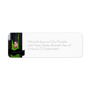 Two Grooms Custom Gay Wedding Return Address Label