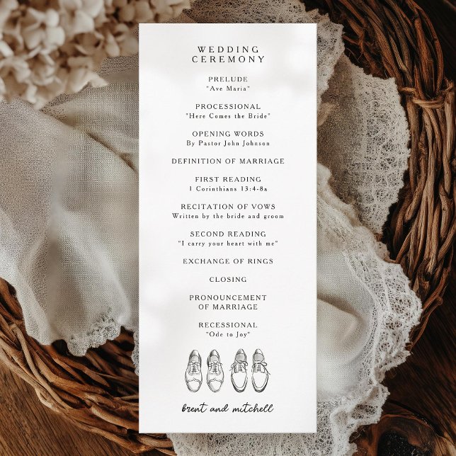 Two Grooms Dress Shoes Gay Wedding Program (Creator Uploaded)