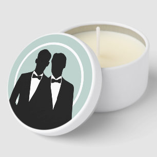 Two Grooms Gay Couple Wedding Mini Candle Favors