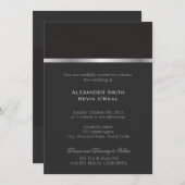 Two Grooms-Gay gray lines Wedding ı Invitation (Front/Back)