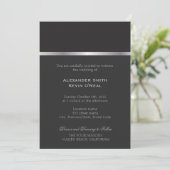 Two Grooms-Gay gray lines Wedding ı Invitation (Standing Front)