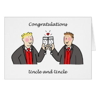 Two Grooms Gay Male Wedding Congratulations Cards