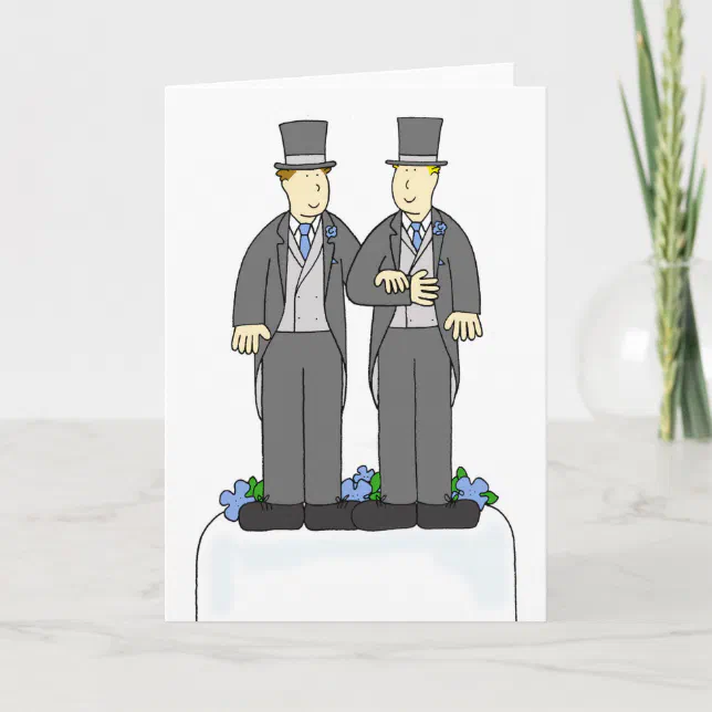 Two Grooms Gay Marriage Congratulations Card Zazzle 