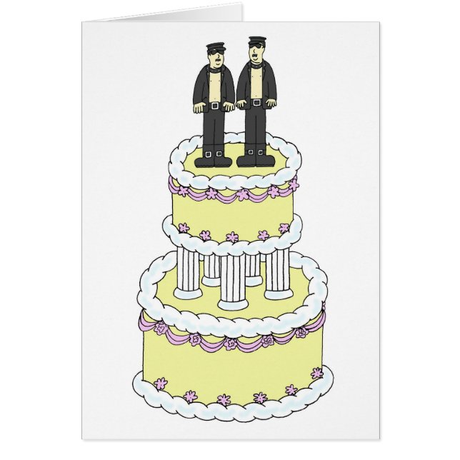Two Grooms Gay Marriage Congratulations Cards (Front)