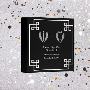Two Grooms Gay Tuxedo Wedding Guest Book 3 Ring Binder