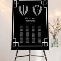 Two Grooms Gay Tuxedo Wedding Seating Chart