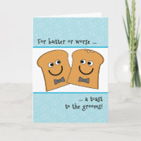 Two Grooms Gay Wedding Congratulations Funny Toast