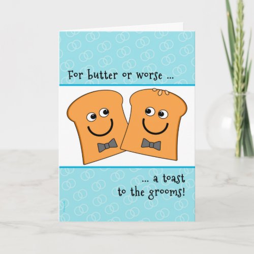 Two Grooms Gay Wedding Congratulations Funny Toast Card