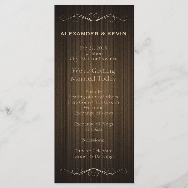 Two Grooms-Gay Wedding Country Program (Front)