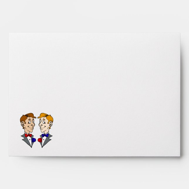 Two Grooms Heads Envelope (Front)