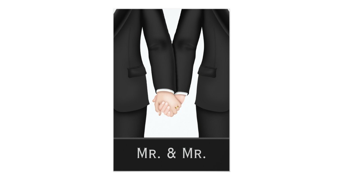 Two Grooms In Suits Wedding Invitation | Zazzle.com