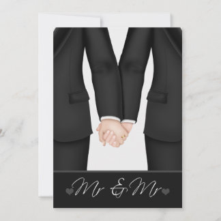 Two Grooms In Suits Wedding Invitation