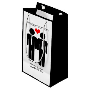 Two Grooms In Ties Wedding Customizable Small Gift Bag