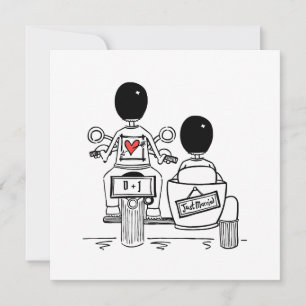 Two Grooms Motorbike and Sidecar Evening  Invitation