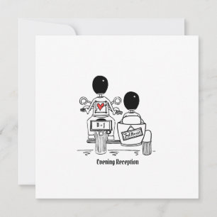 Two Grooms Motorbike and Sidecar Evening Reception Invitation