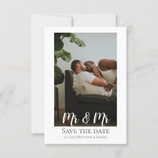 Two Grooms Mr And Mr Gay Wedding Photo Announcement
