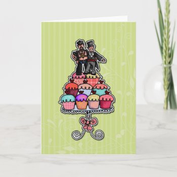 Two Grooms On Cupcakes (leather Daddy) Card by cfkaatje at Zazzle