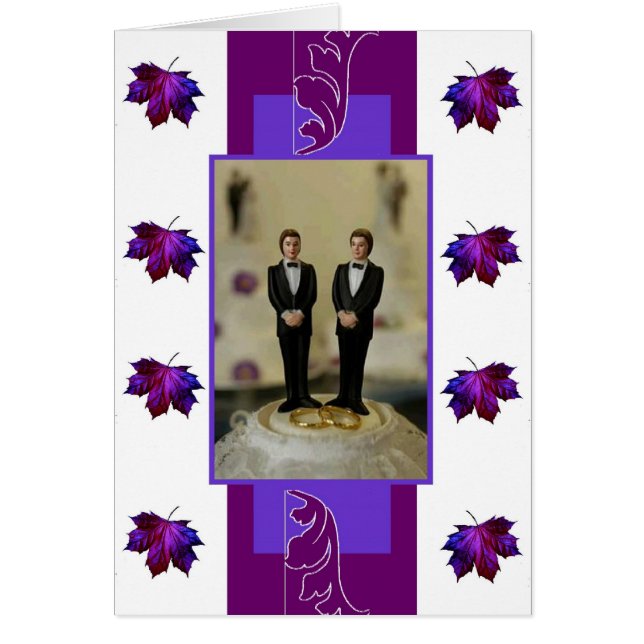 Two Grooms, Purple Theme Cards (Front)